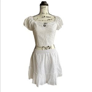 Hollister Ultra High Rise Mini Skirt w/Eyelet Keyhole Crop Top